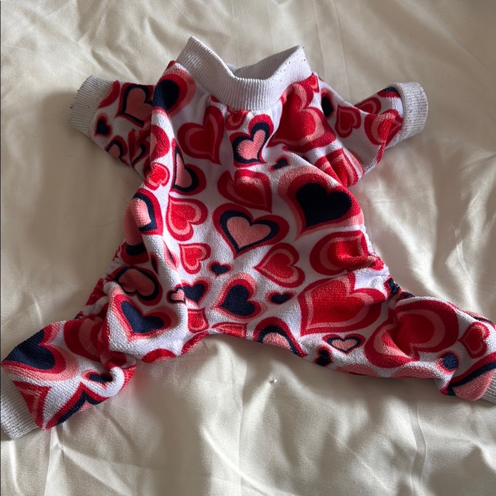 Heart Patterned Dog Onesie